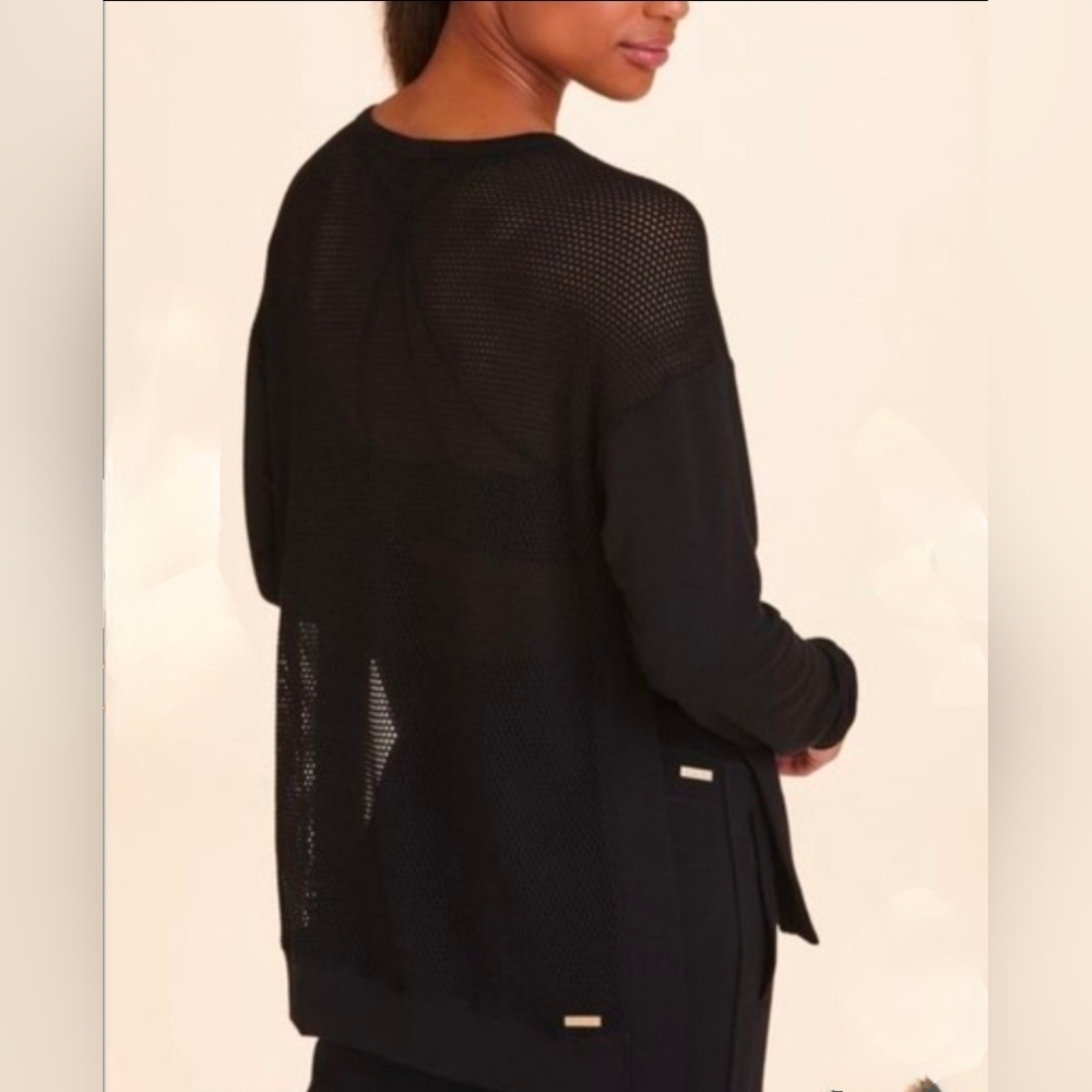 Alala Heron Sweatshirt Black Mesh Long Sleeve Top Women’s Size M / Medium
